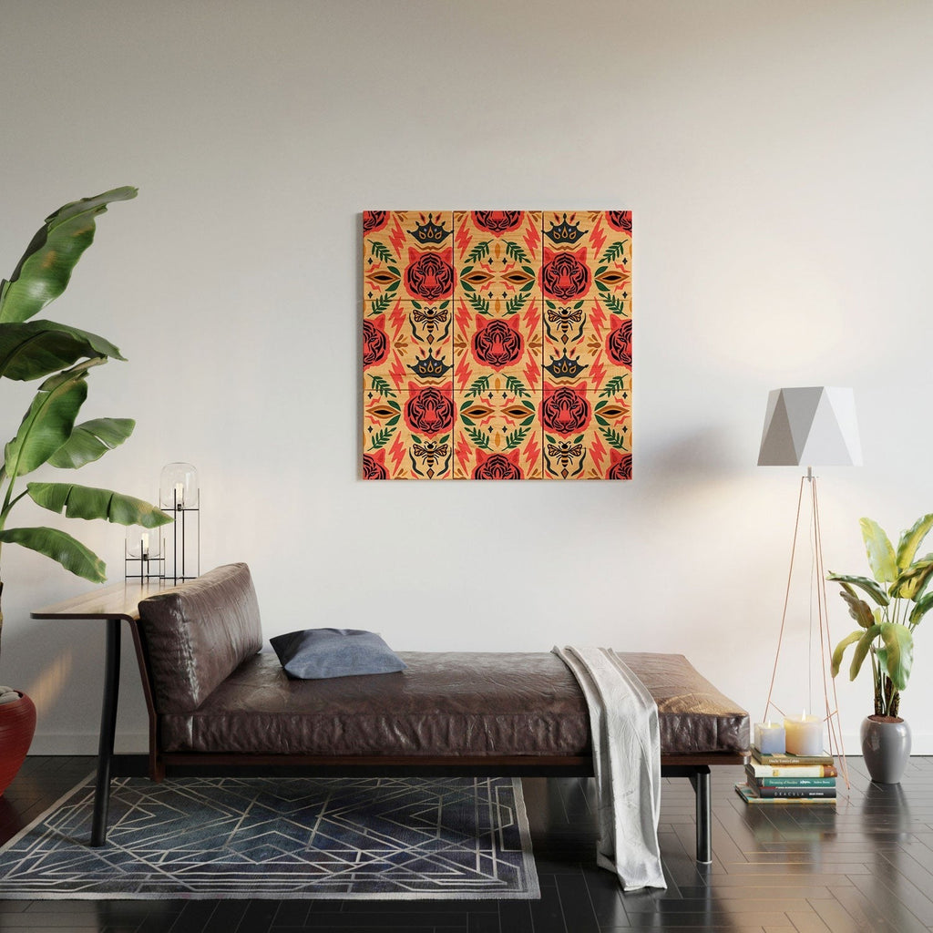 Design by Spark Tigress Queen Bee Wood Wall Mural