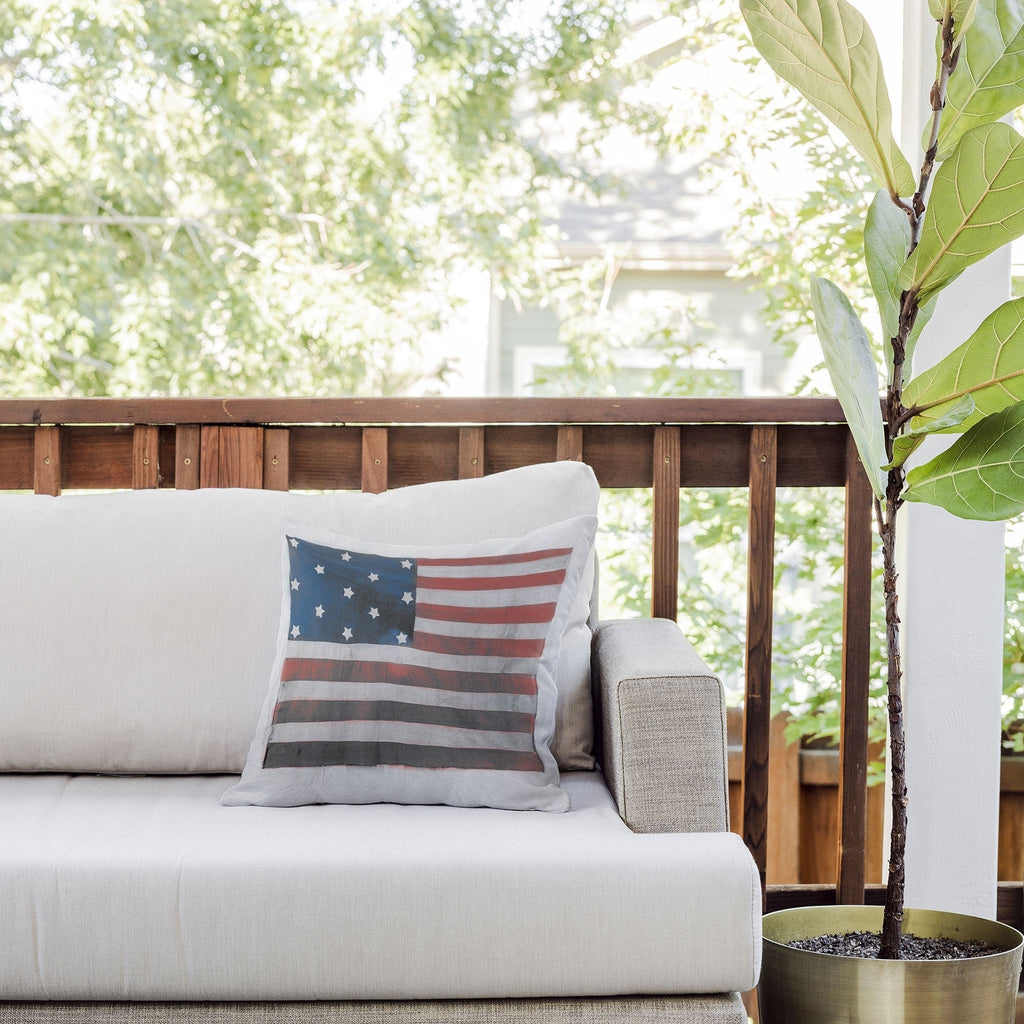 DENY Designs Flag Attributed to Elizabeth Schuyler Hamilton Outdoor Throw Pillow