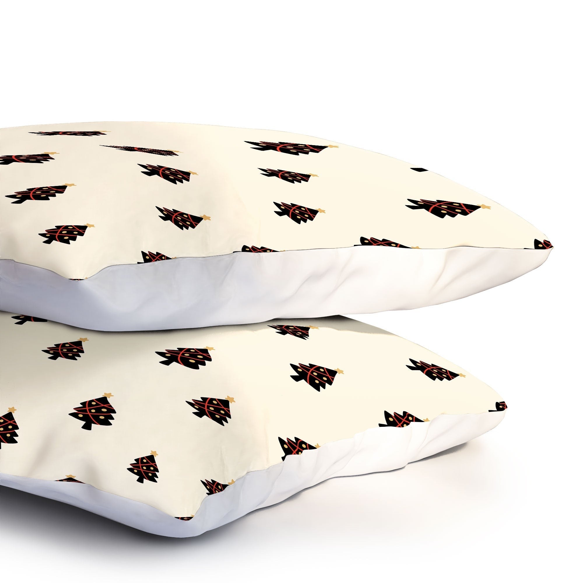 Design by Spark Black And Gold Christmas Tree Pillow Shams