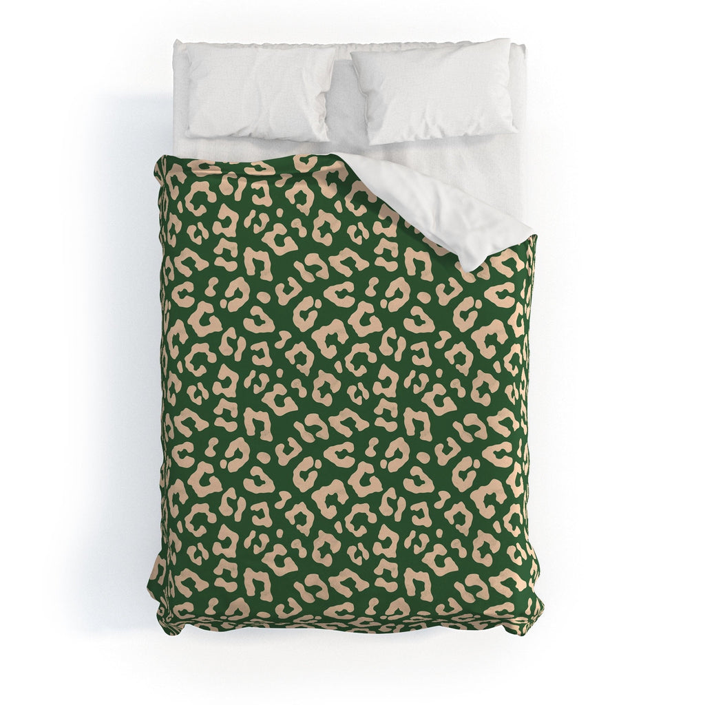 Avenie BR Cheetah Print In Green Duvet Cover