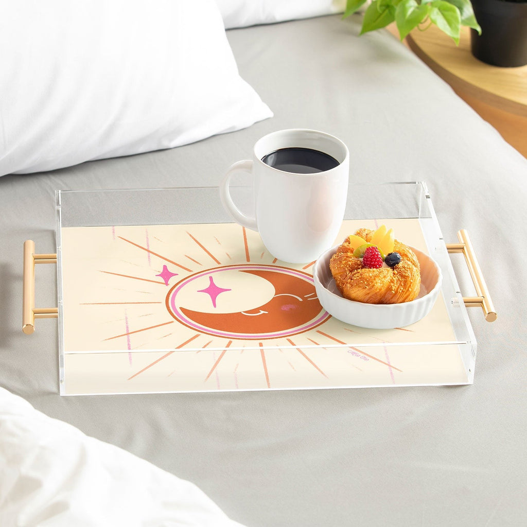 Little Om Celestial Moon cream Acrylic Tray