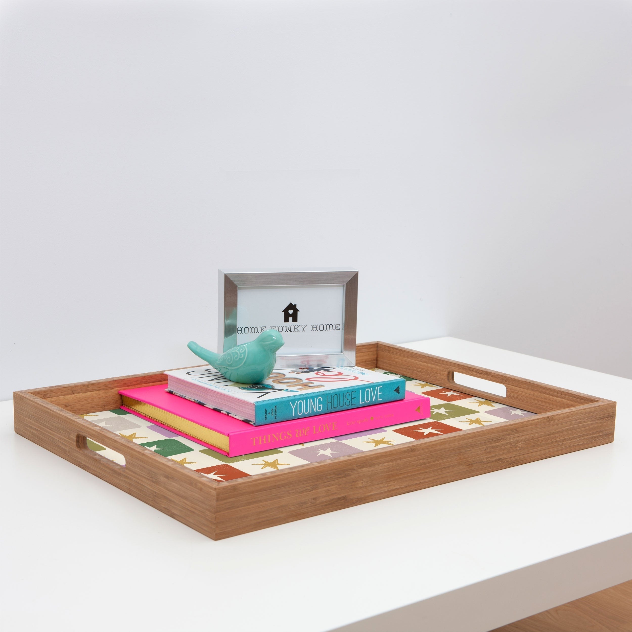 LouBruzzoni Retro Star Block Pattern Rectangular Tray
