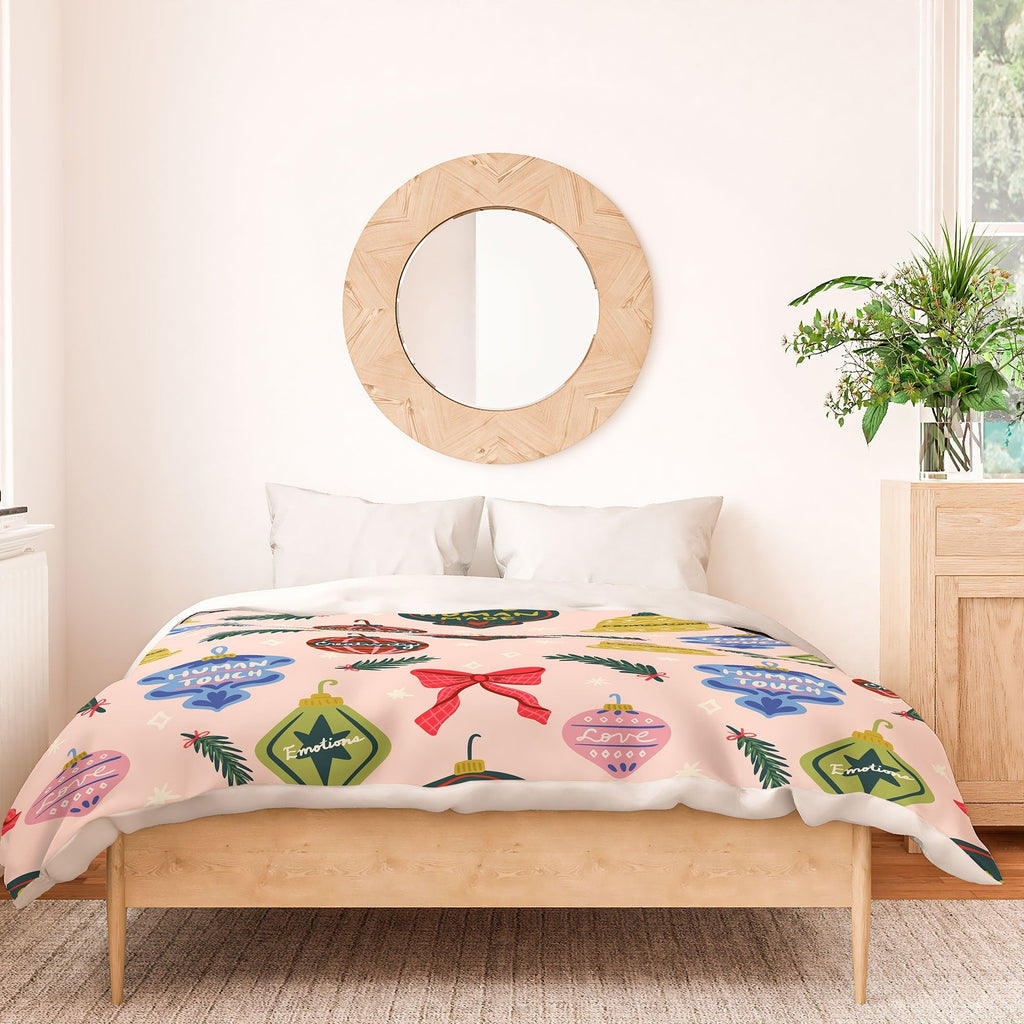 Design by Spark Love Human Made Christmas Ornaments Duvet Cover