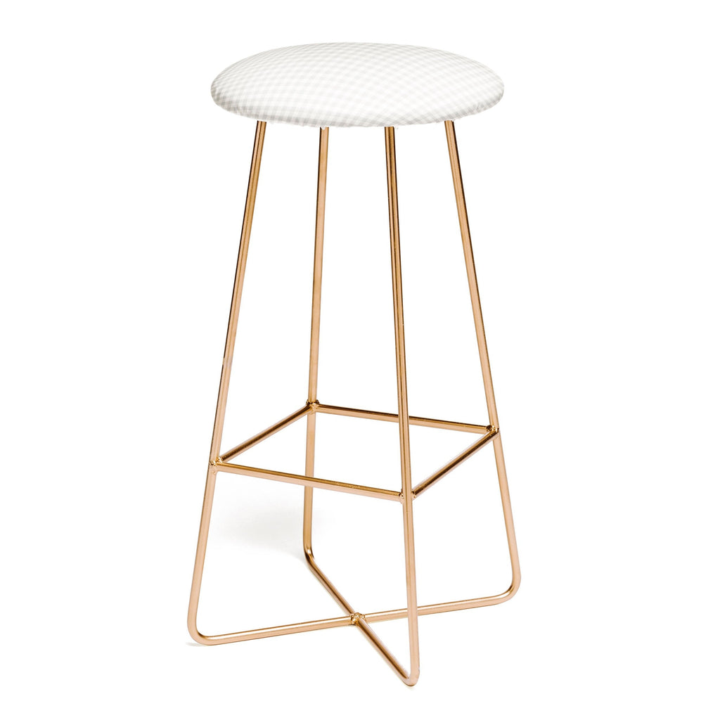 Colour Poems Gingham Plaid Pattern Cloud White Bar Stool