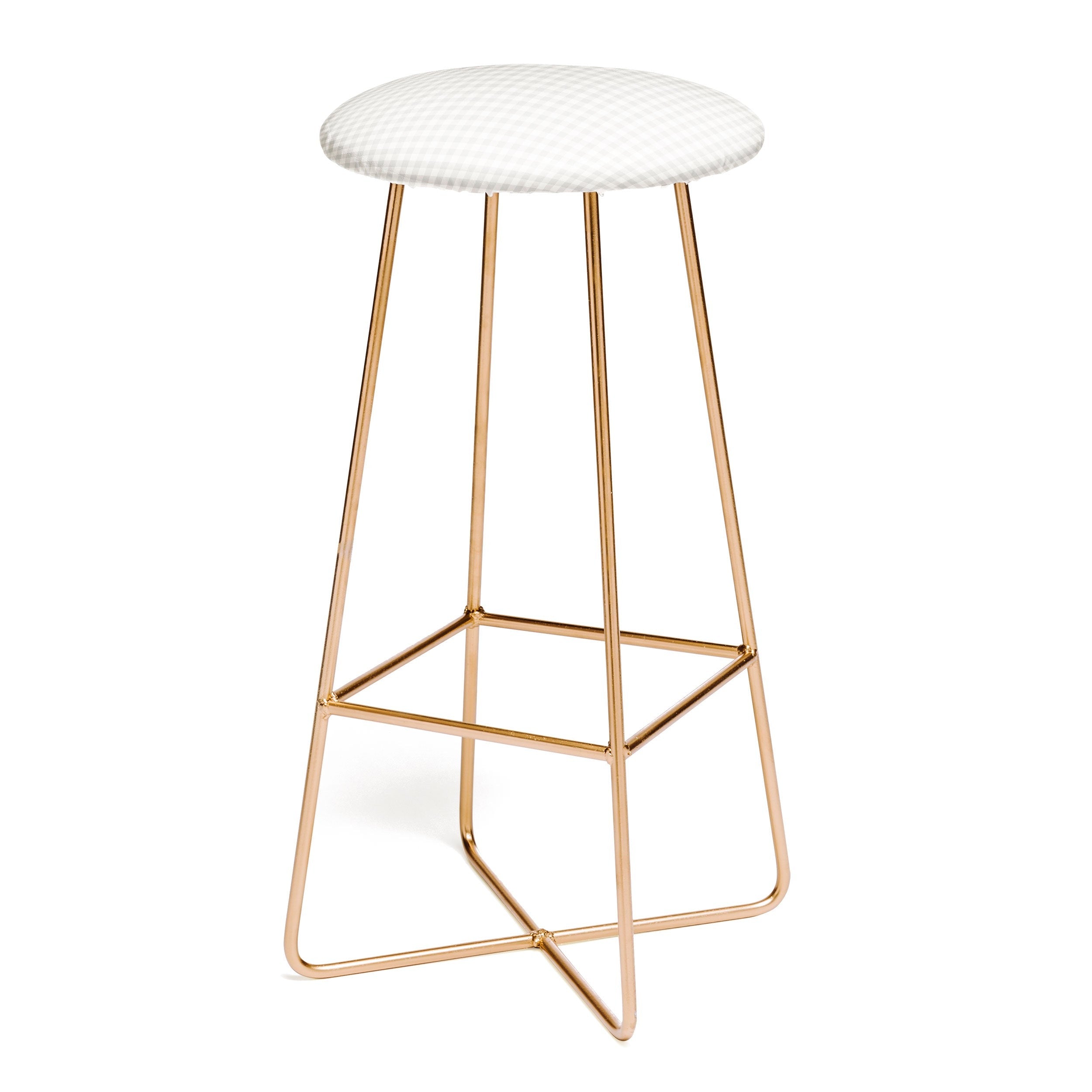 Colour Poems Gingham Plaid Pattern Cloud White Bar Stool