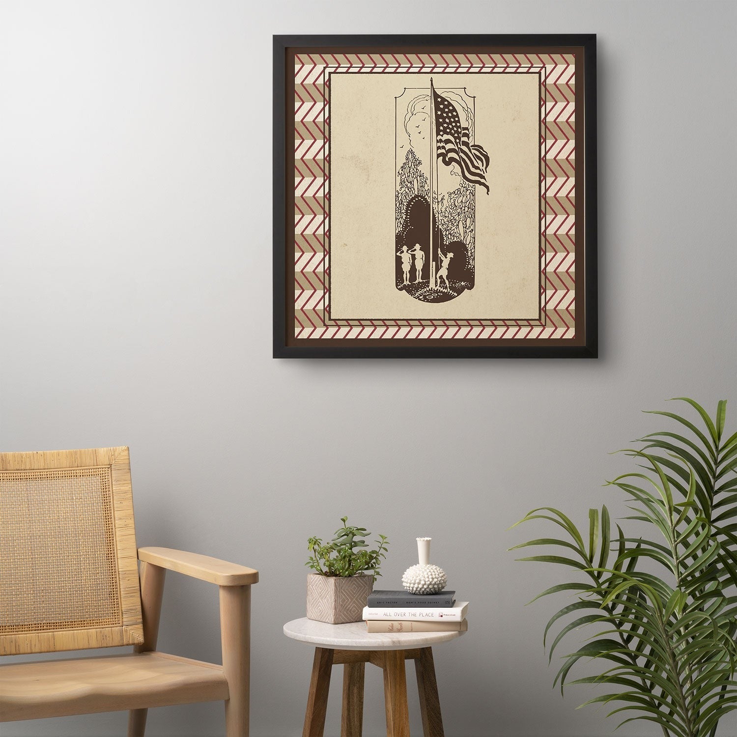 DENY Designs Flag Raisers Striped Square Framed Wall Art