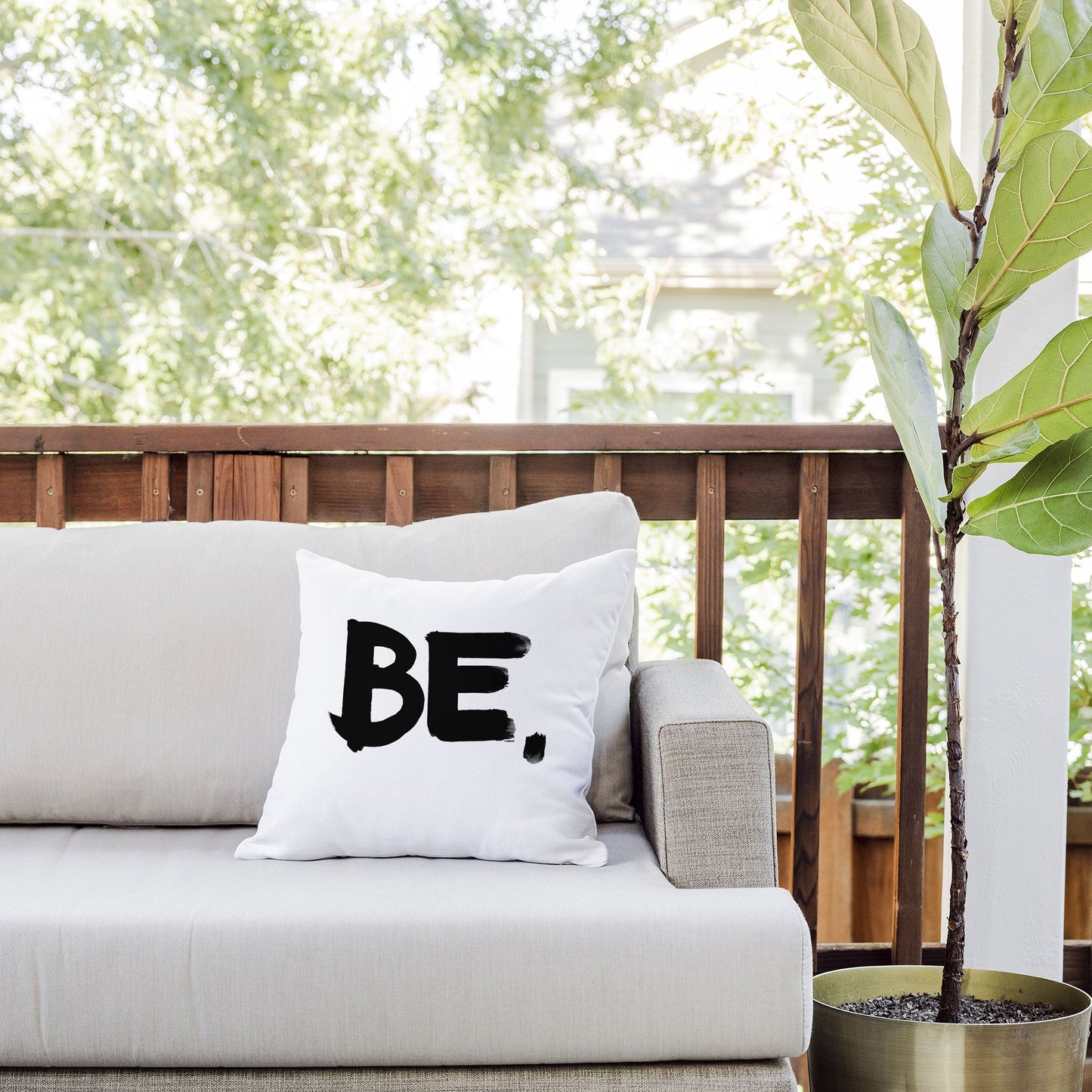 Kal Barteski BE BW Outdoor Throw Pillow