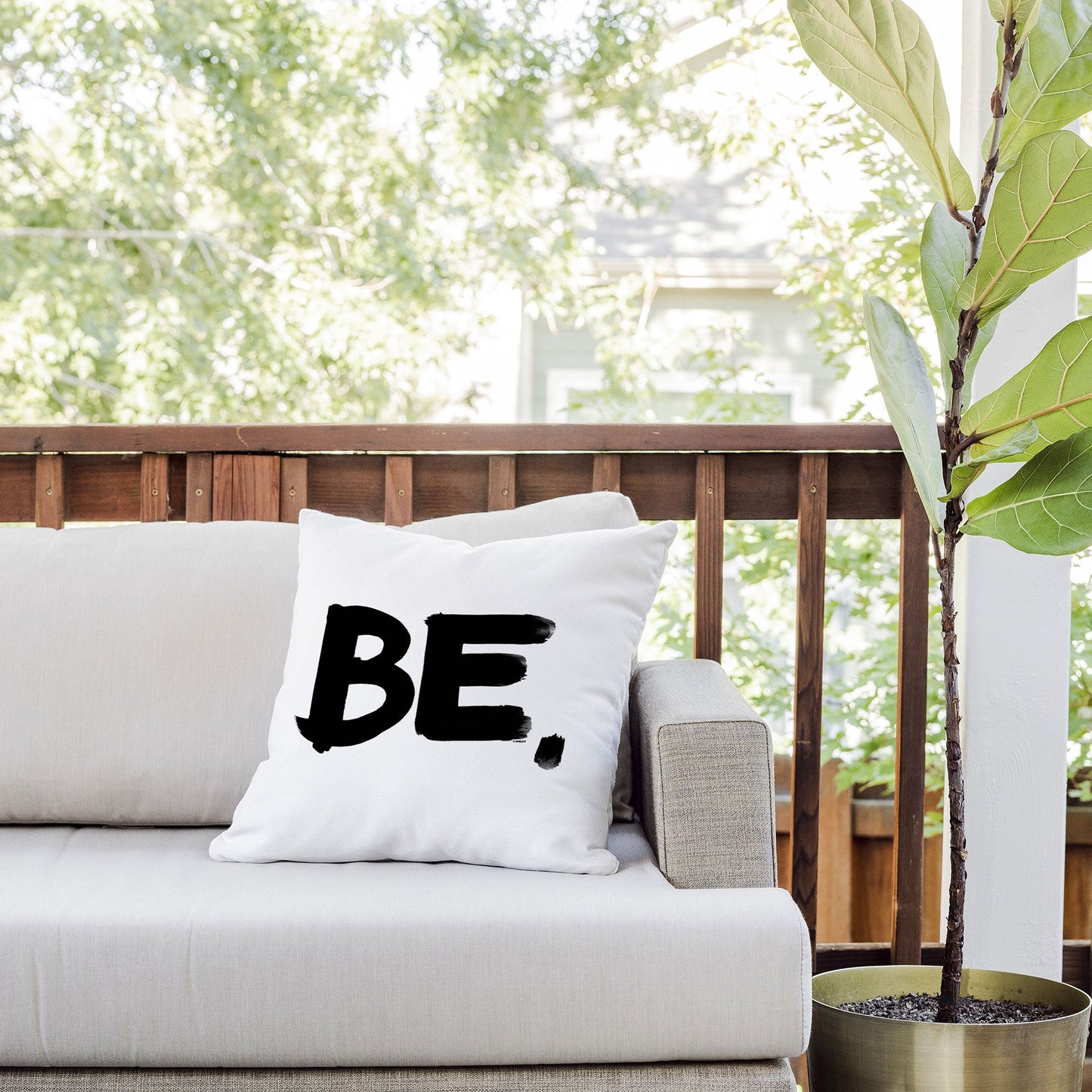 Kal Barteski BE BW Outdoor Throw Pillow