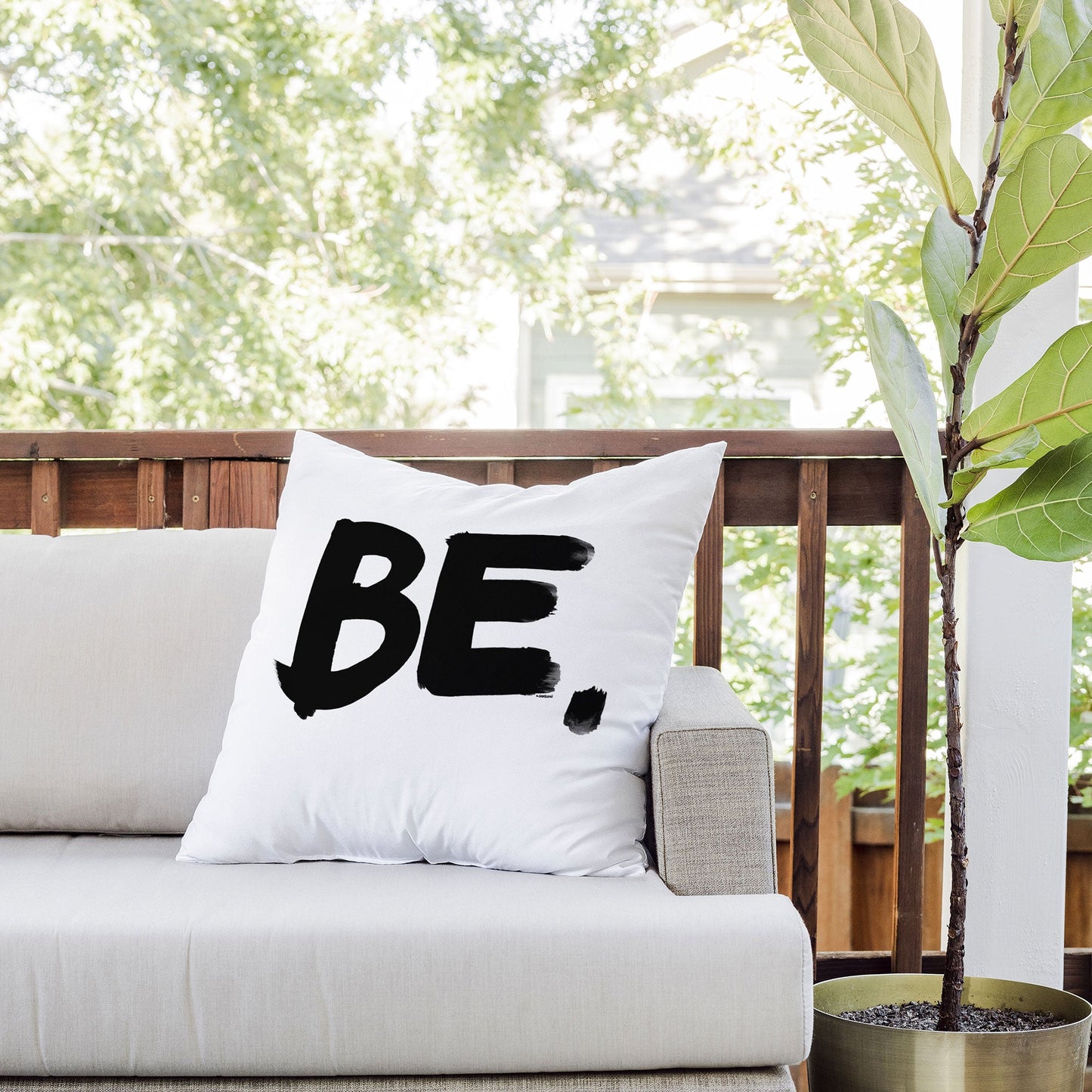 Kal Barteski BE BW Outdoor Throw Pillow