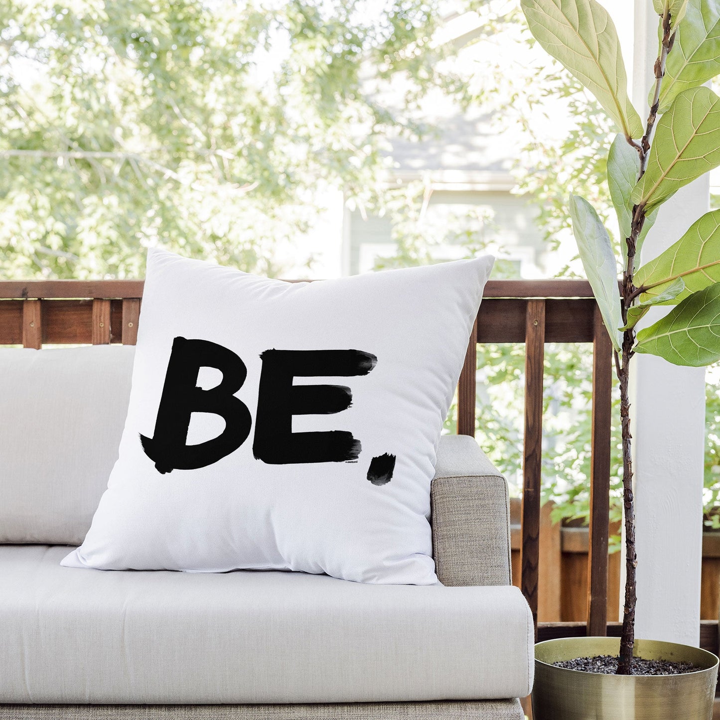 Kal Barteski BE BW Outdoor Throw Pillow