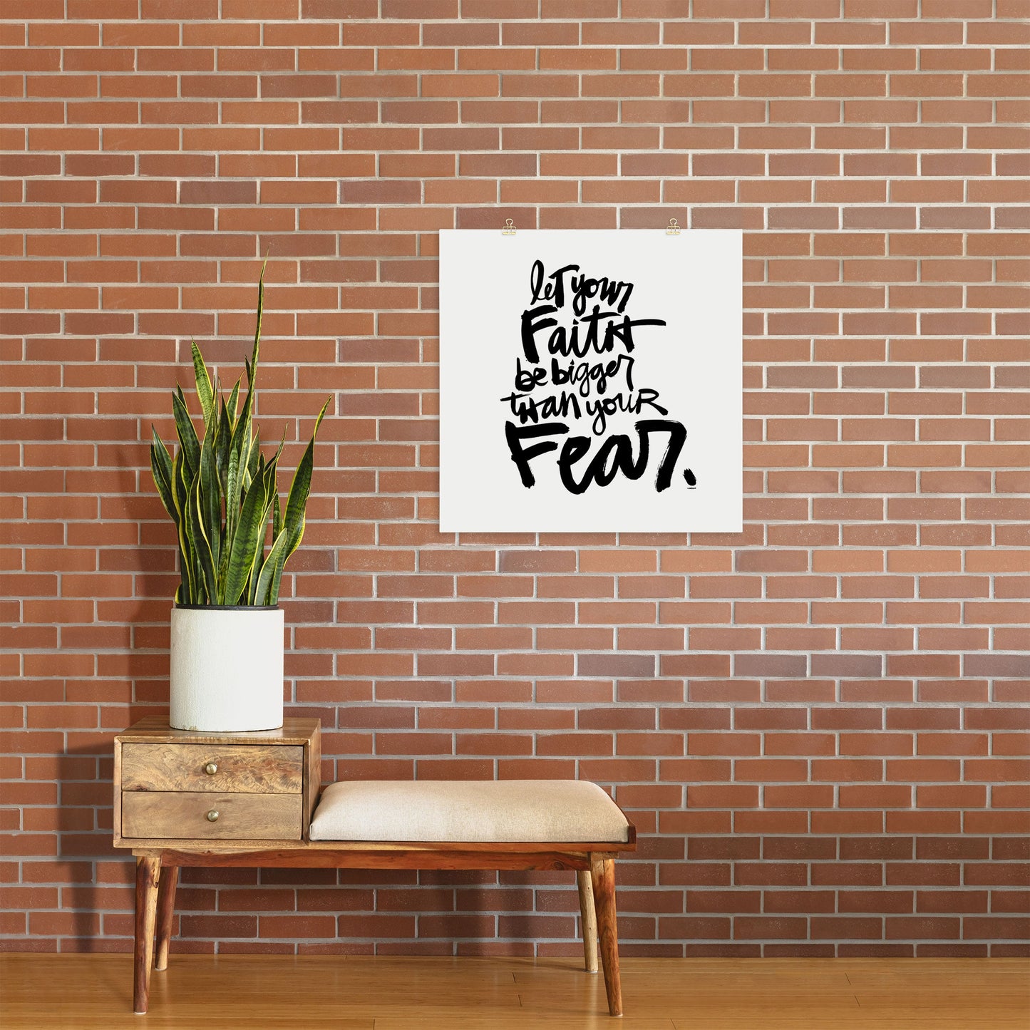 Kal Barteski LET YOUR FAITH bw Art Print