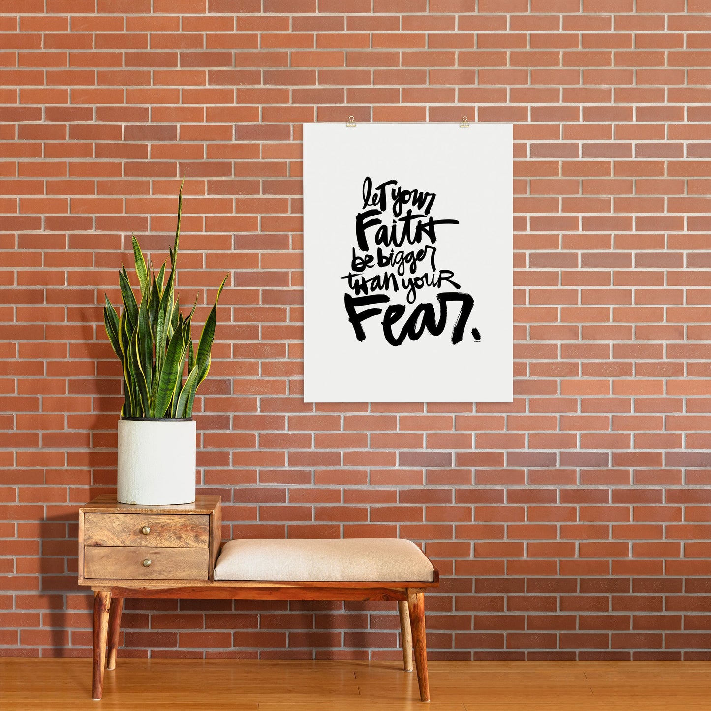Kal Barteski LET YOUR FAITH bw Art Print