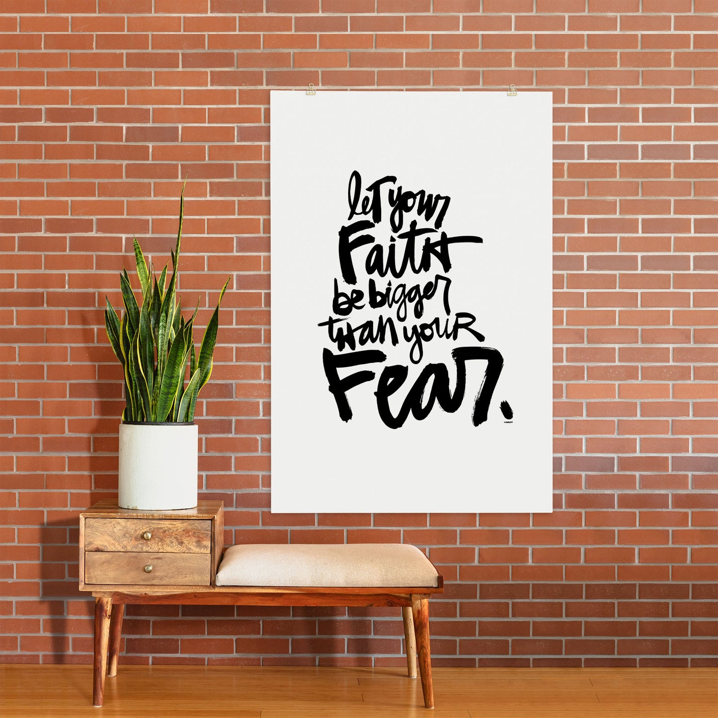 Kal Barteski LET YOUR FAITH bw Art Print