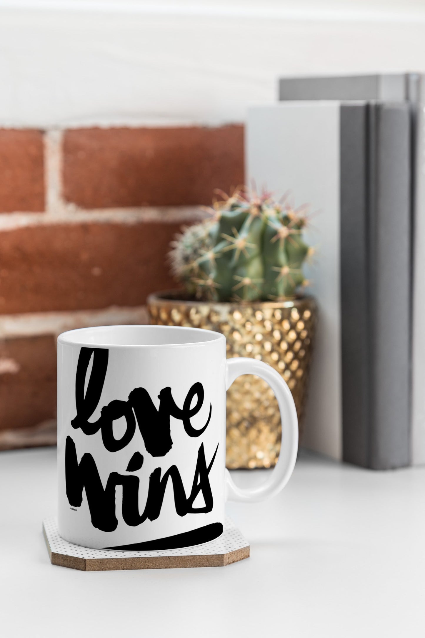 Kal Barteski LOVE WINS black Coffee Mug