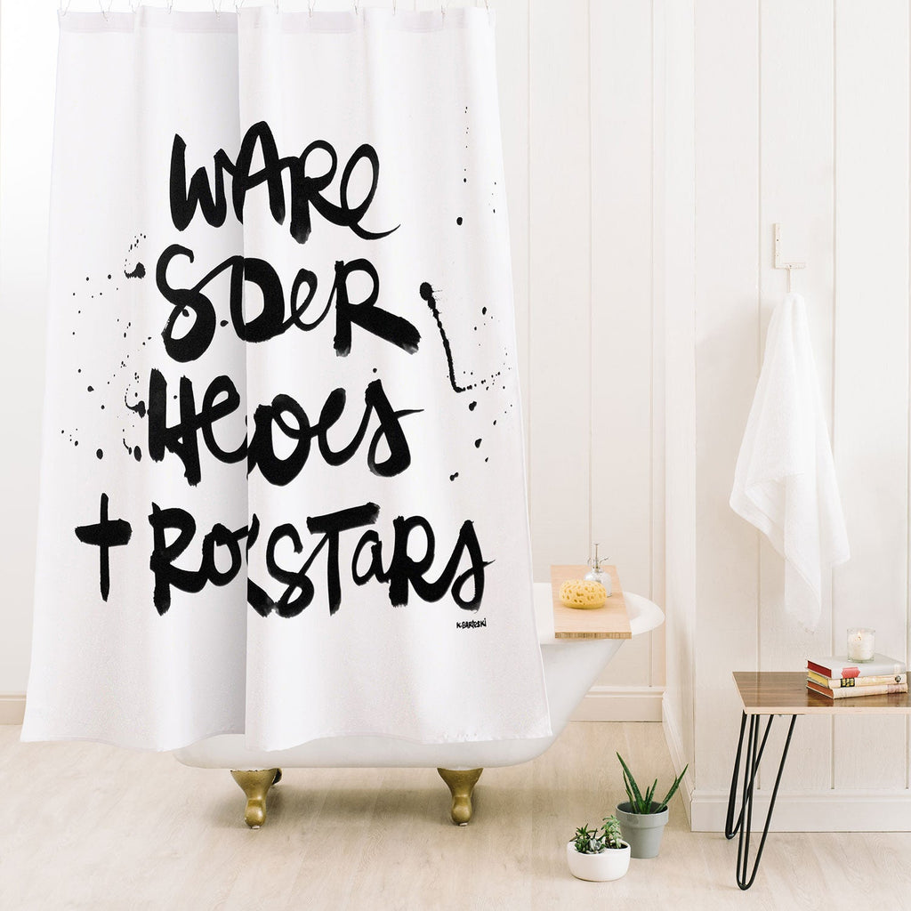 Kal Barteski Superheroes Shower Curtain