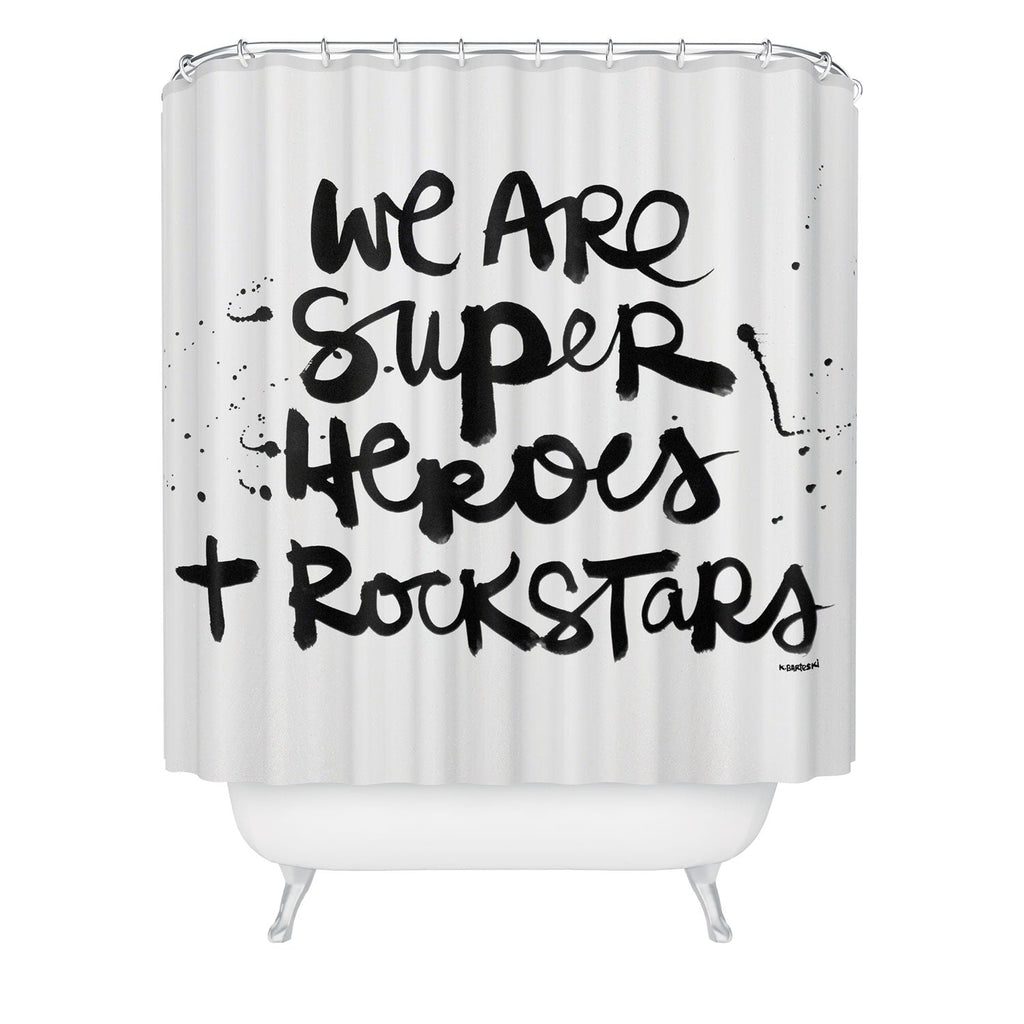 Kal Barteski Superheroes Shower Curtain