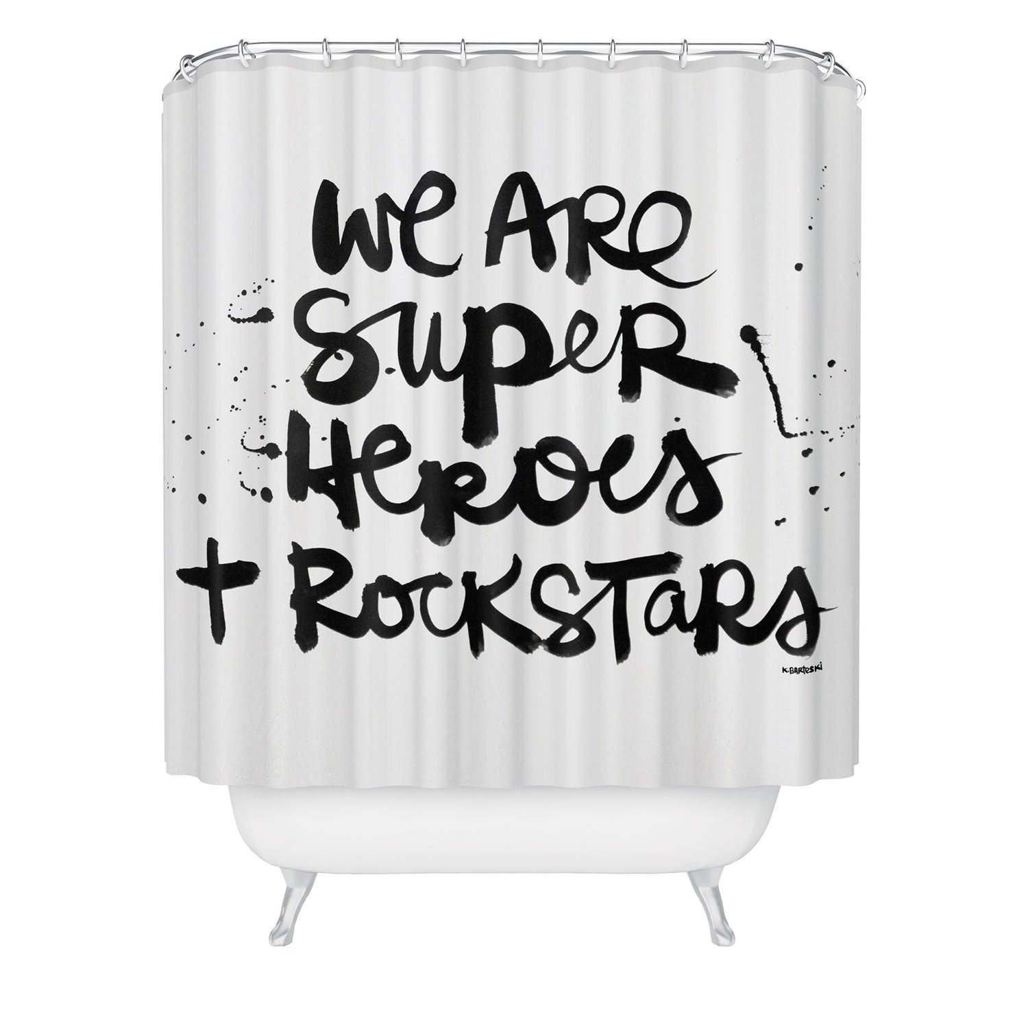 Kal Barteski Superheroes Shower Curtain
