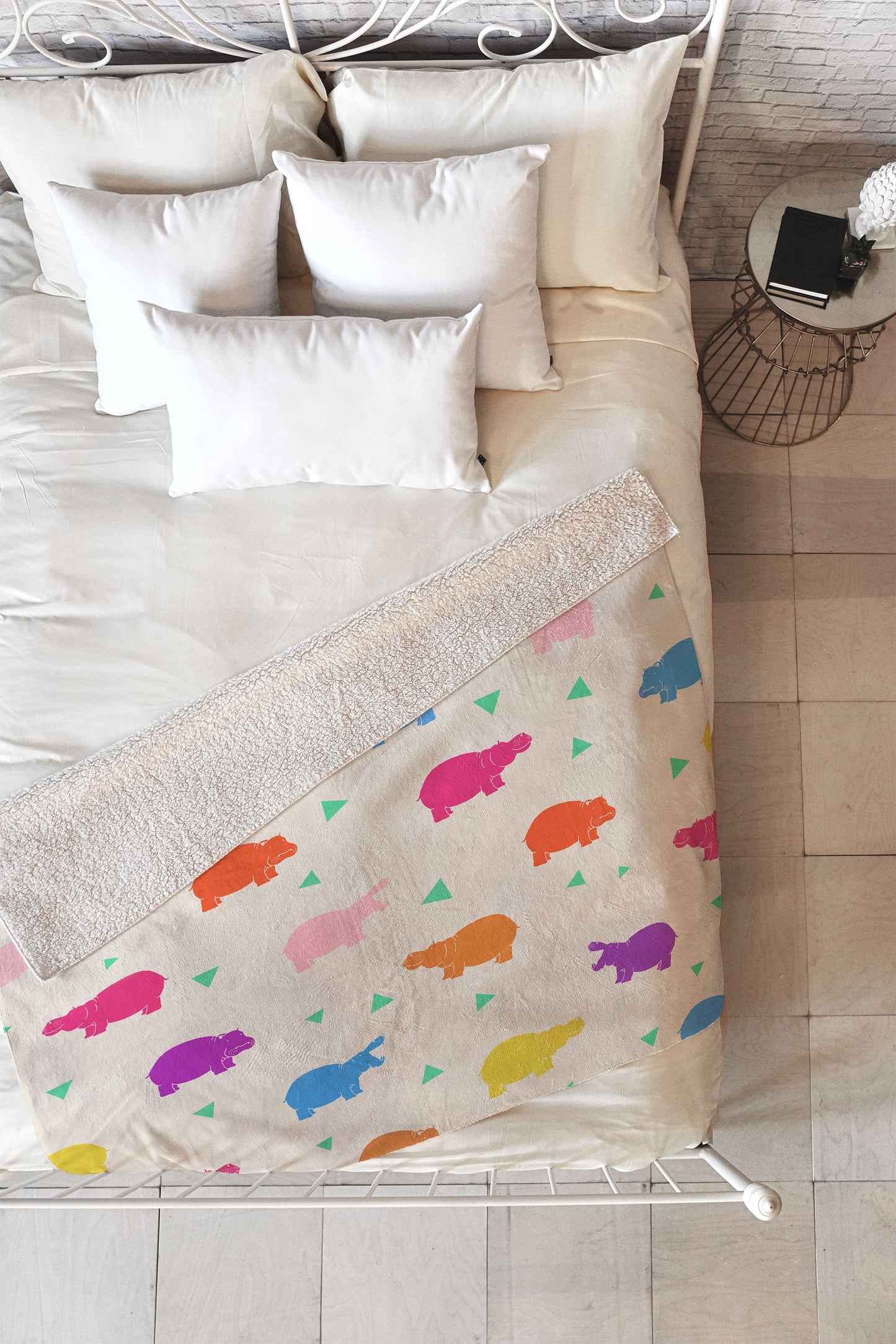 Kangarui Happy Hippo Party Fleece Throw Blanket