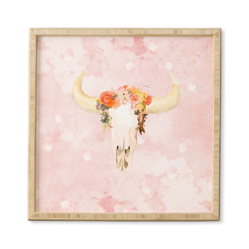 Kangarui Romantic Boho Buffalo Framed Wall Art