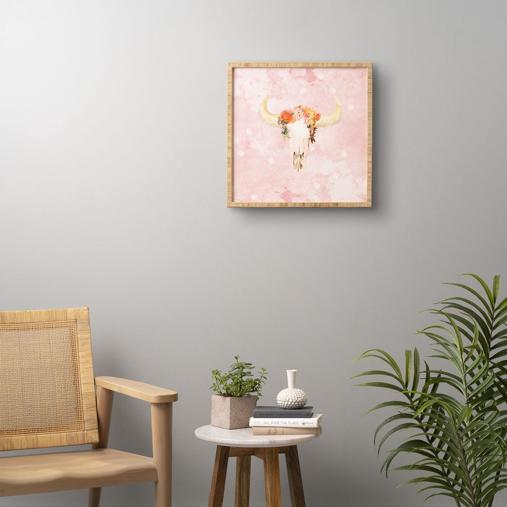 Kangarui Romantic Boho Buffalo Framed Wall Art