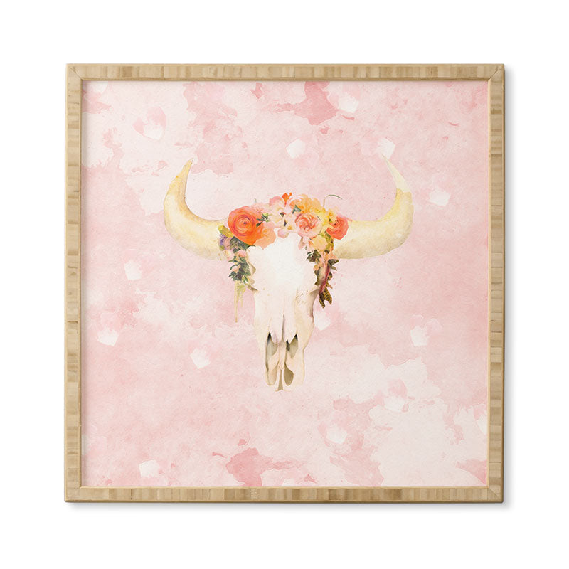 Kangarui Romantic Boho Buffalo Framed Wall Art