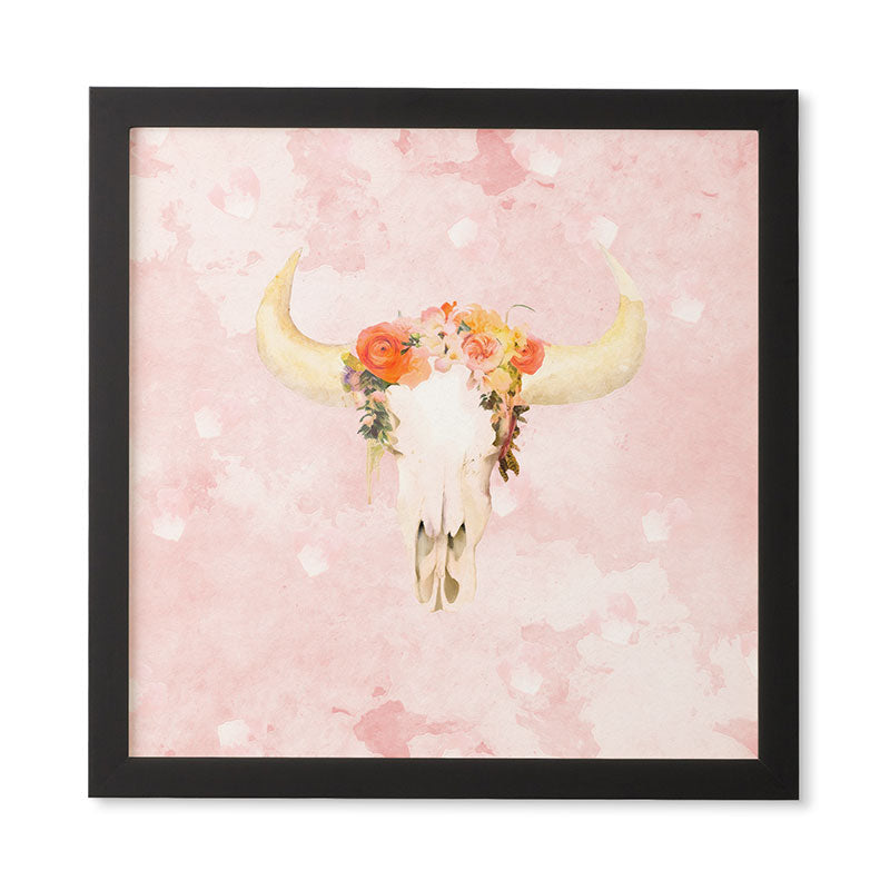 Kangarui Romantic Boho Buffalo Framed Wall Art