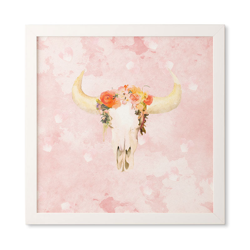 Kangarui Romantic Boho Buffalo Framed Wall Art