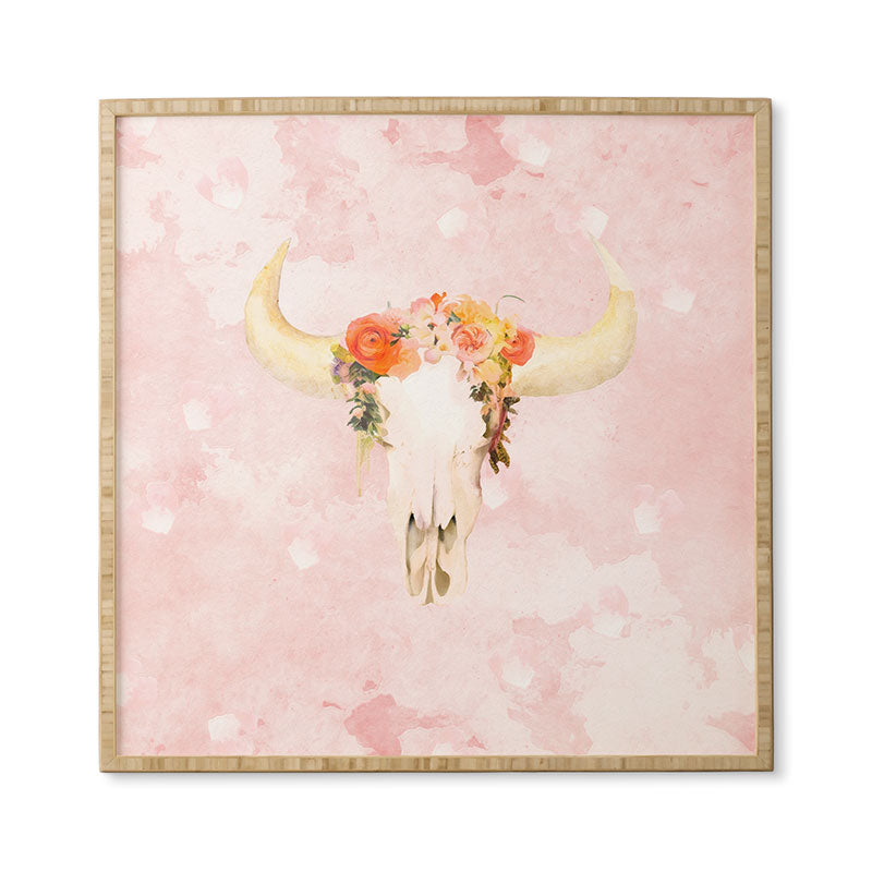 Kangarui Romantic Boho Buffalo Framed Wall Art