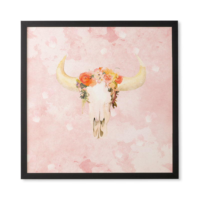 Kangarui Romantic Boho Buffalo Framed Wall Art