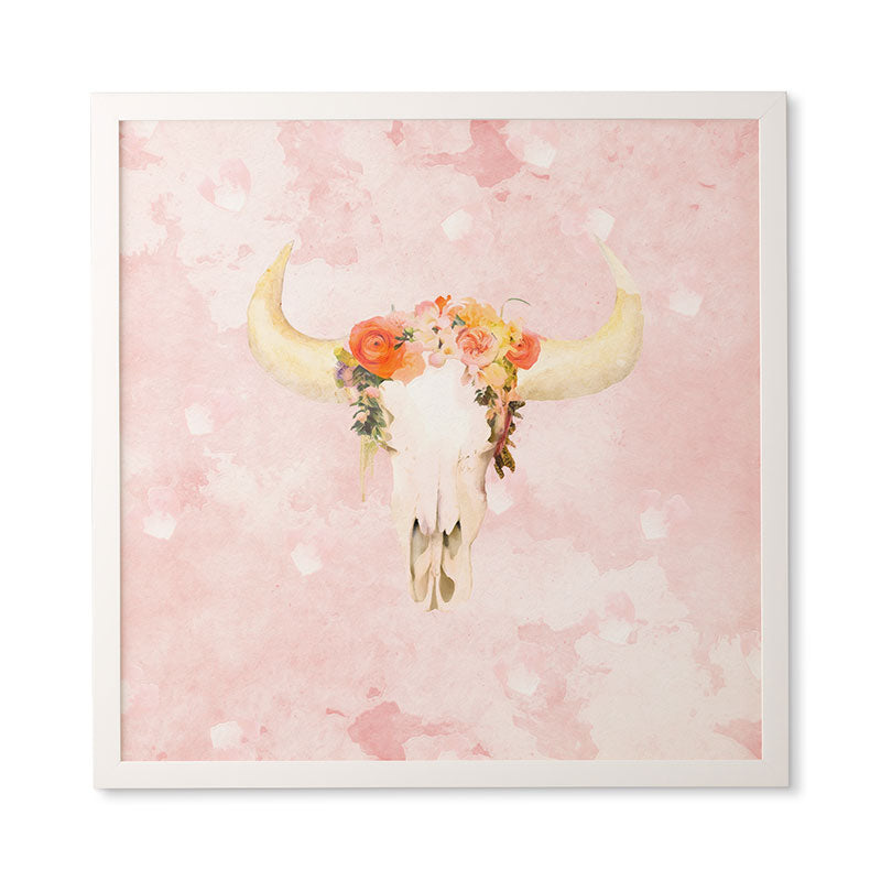 Kangarui Romantic Boho Buffalo Framed Wall Art