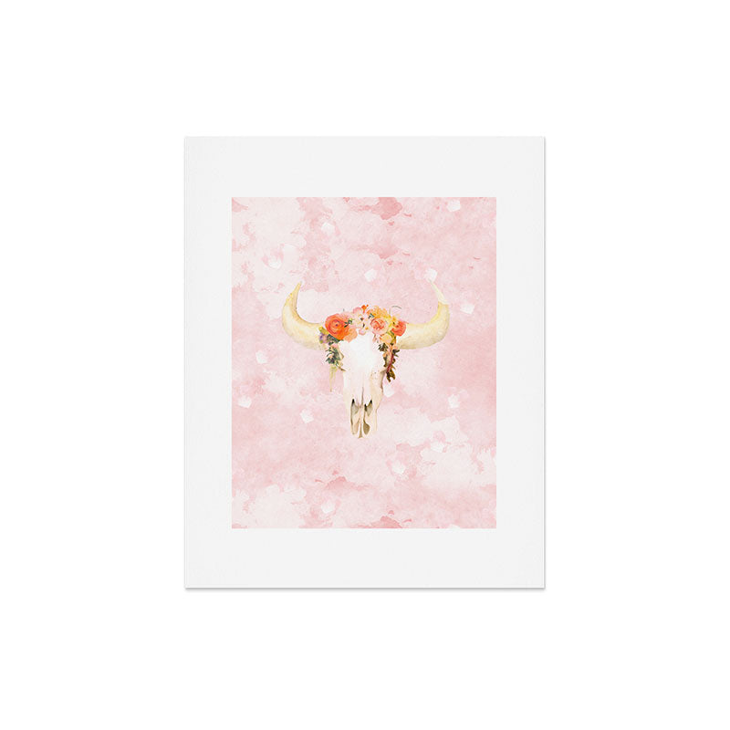 Kangarui Romantic Boho Buffalo Art Print