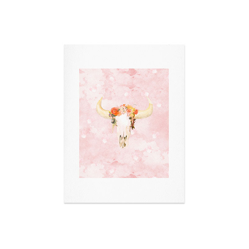 Kangarui Romantic Boho Buffalo Art Print