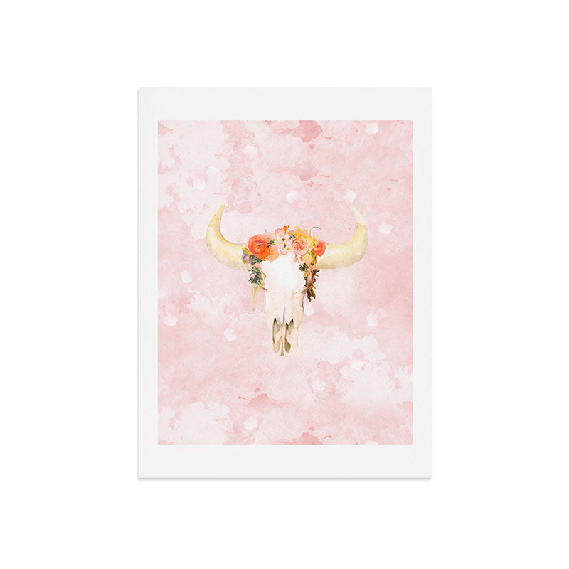 Kangarui Romantic Boho Buffalo Art Print