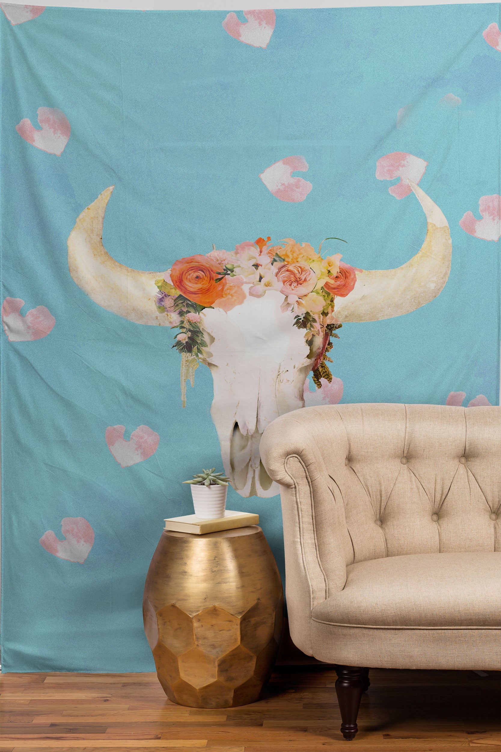 Kangarui Romantic Boho Buffalo II Tapestry