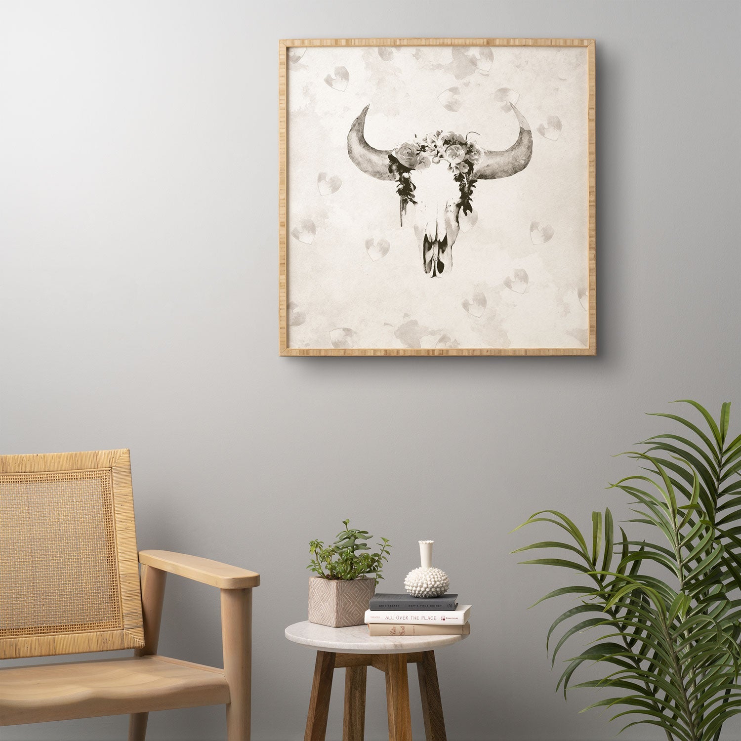 Kangarui Romantic Boho Buffalo III Framed Wall Art