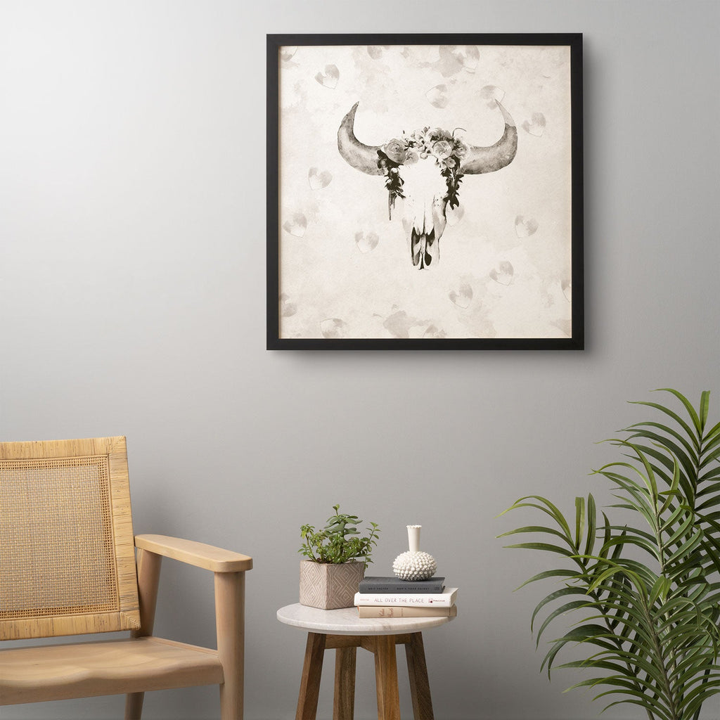Kangarui Romantic Boho Buffalo III Framed Wall Art