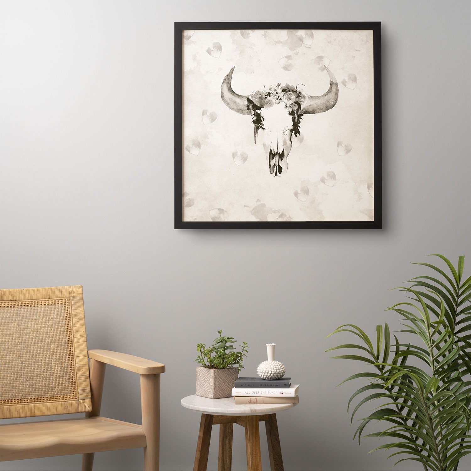 Kangarui Romantic Boho Buffalo III Framed Wall Art