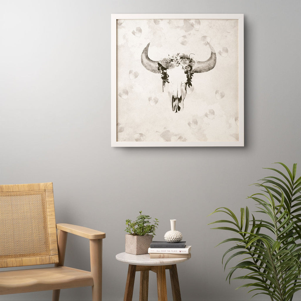 Kangarui Romantic Boho Buffalo III Framed Wall Art