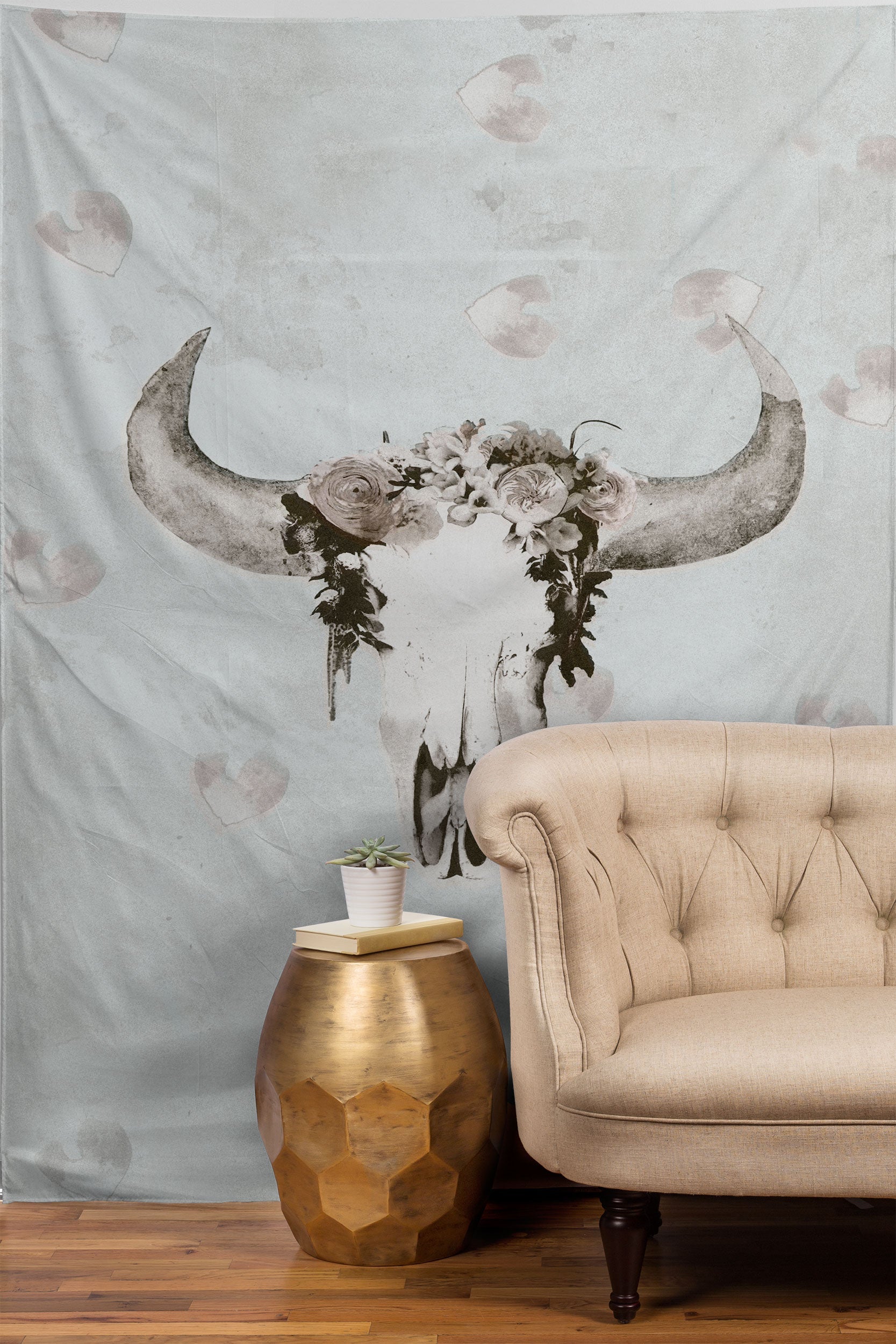 Kangarui Romantic Boho Buffalo III Tapestry