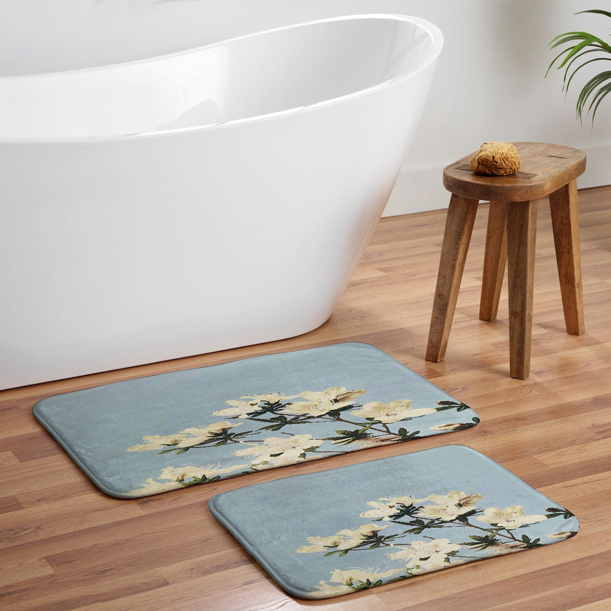 kazegami Japanese Azaleas Memory Foam Bath Mat