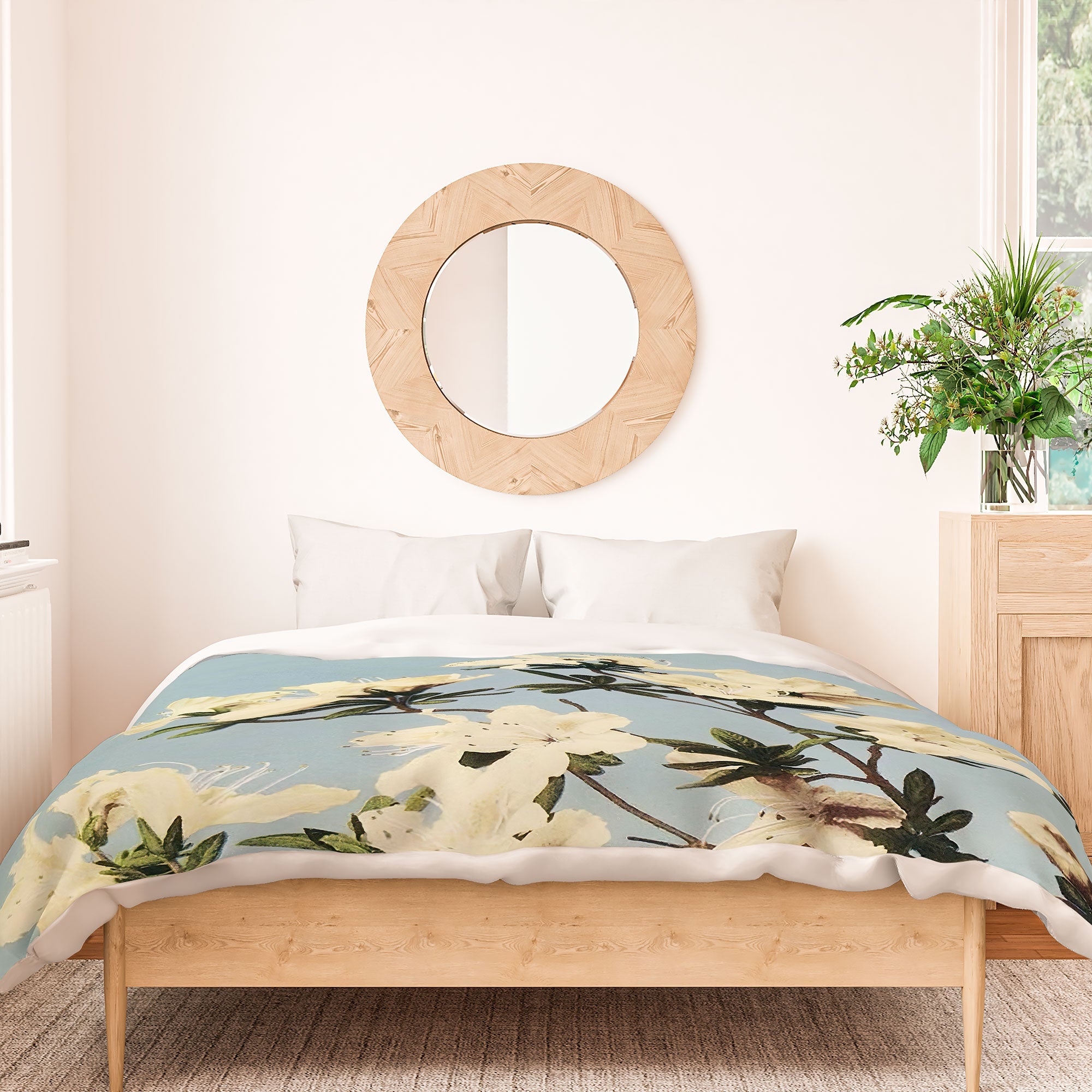 kazegami Japanese Azaleas Duvet Cover