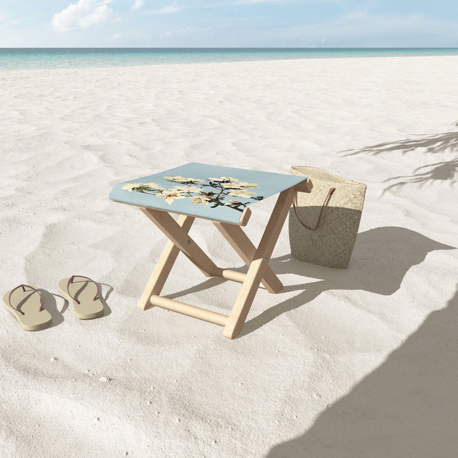 kazegami Japanese Azaleas Folding Stool