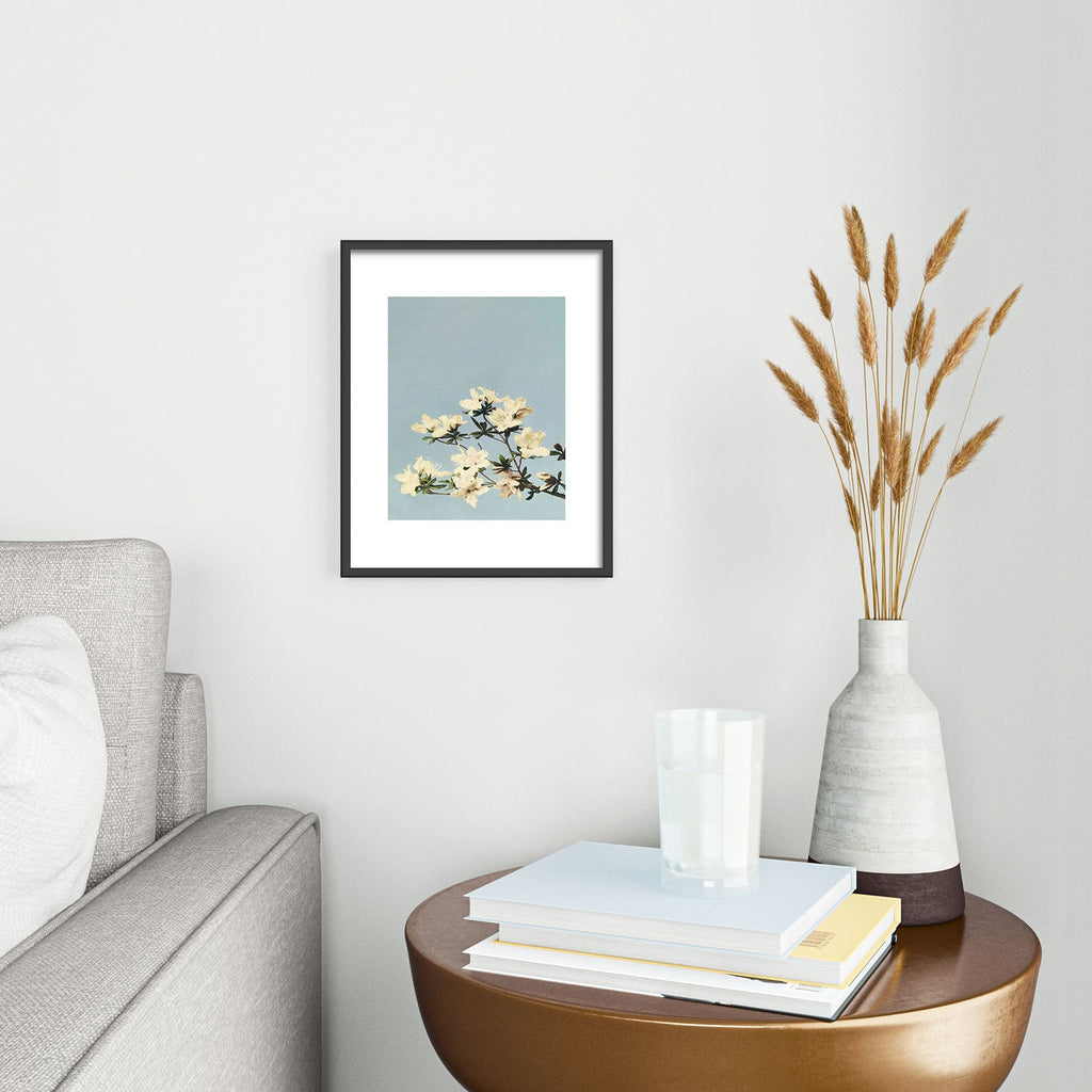 kazegami Japanese Azaleas Metal Framed Art Print