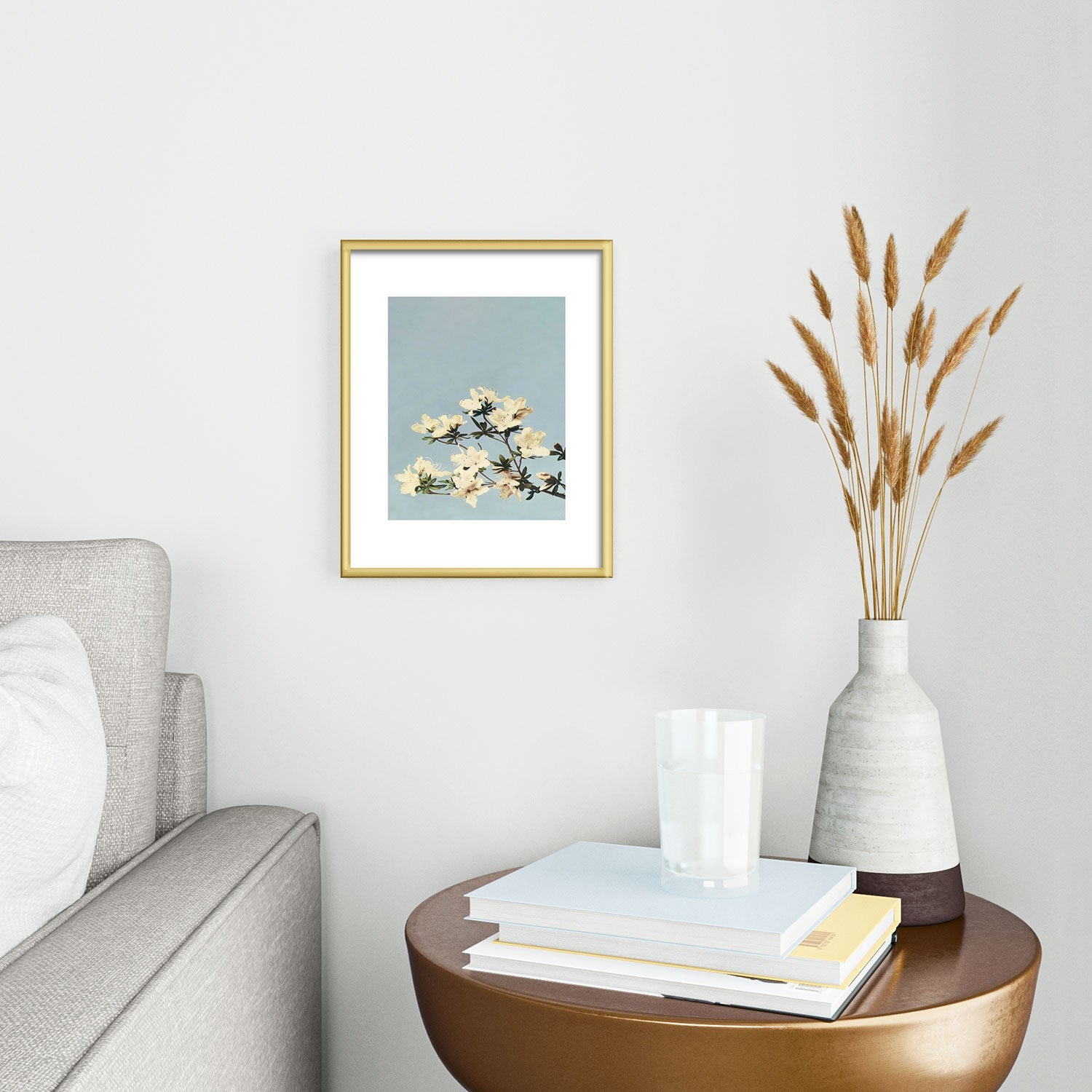 kazegami Japanese Azaleas Metal Framed Art Print