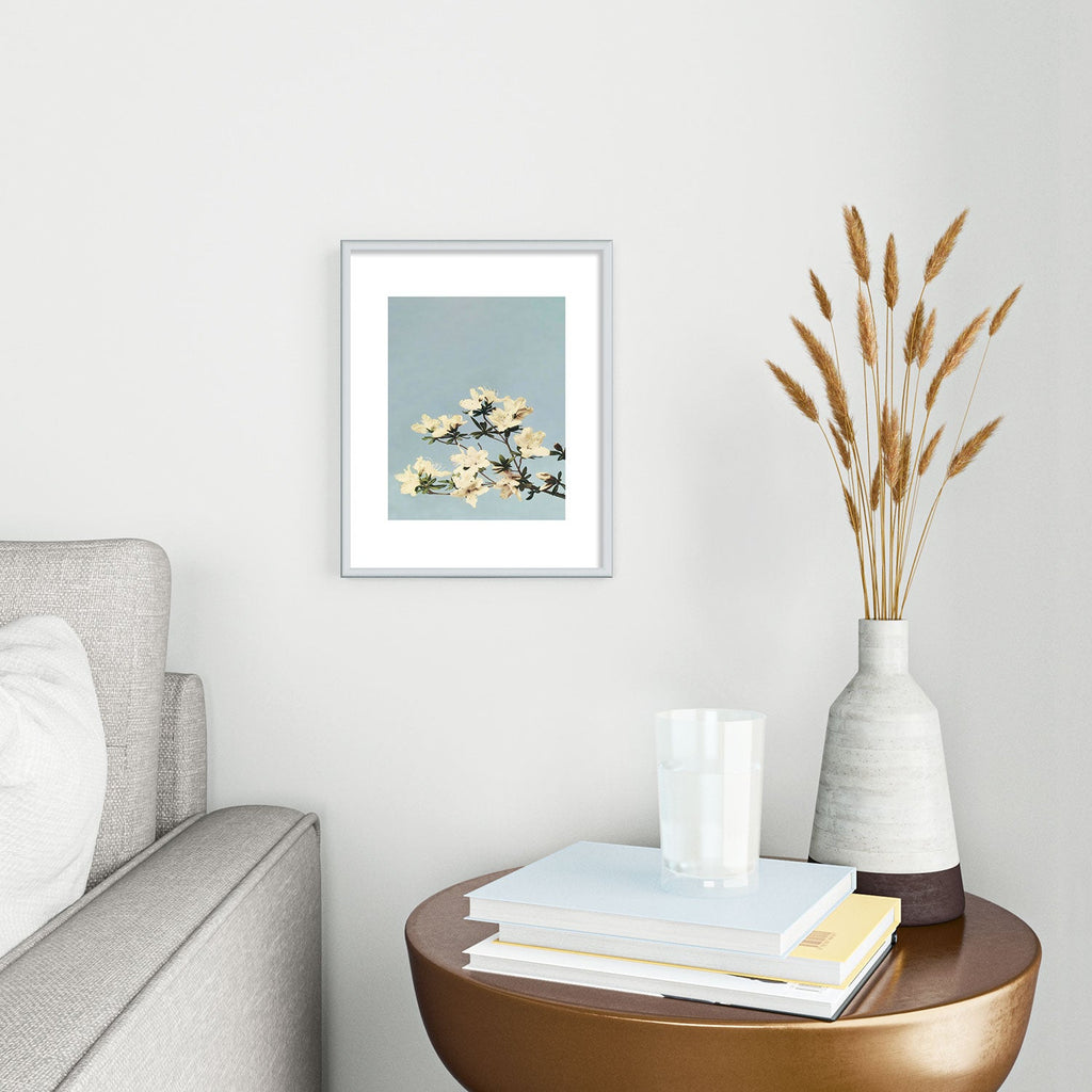 kazegami Japanese Azaleas Metal Framed Art Print