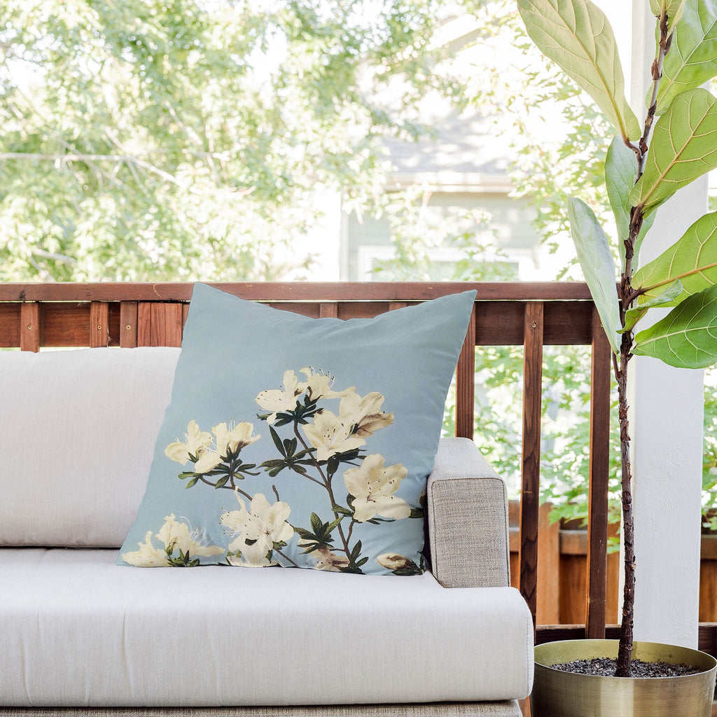 kazegami Japanese Azaleas Outdoor Throw Pillow