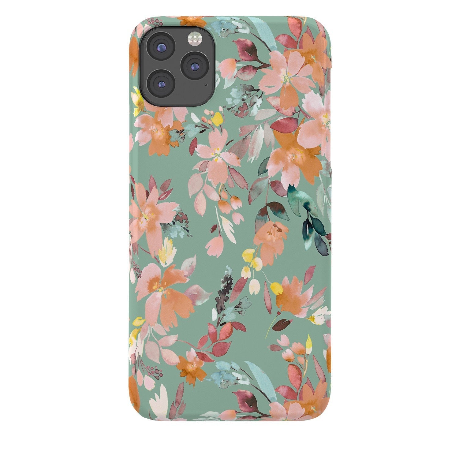 Ninola Design Botanic Retreat Floral Oleander Whimsical Teal Green Phone Case