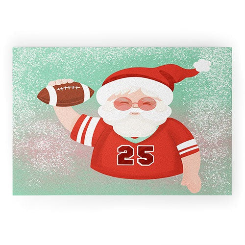 Design by Spark Sporty Football Santa Welcome Mat