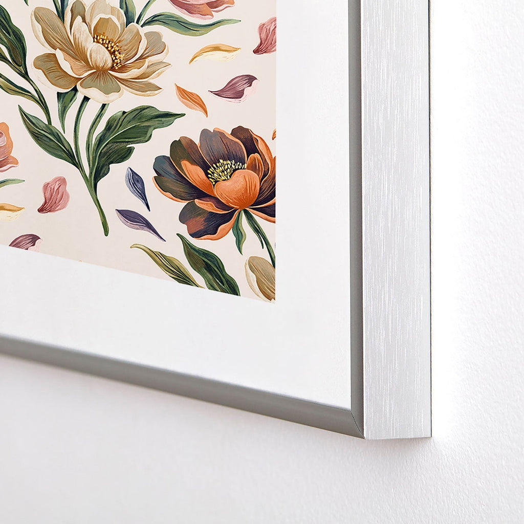 Marta Barragan Camarasa Hand Painted Peony Florals Metal Framed Art Print