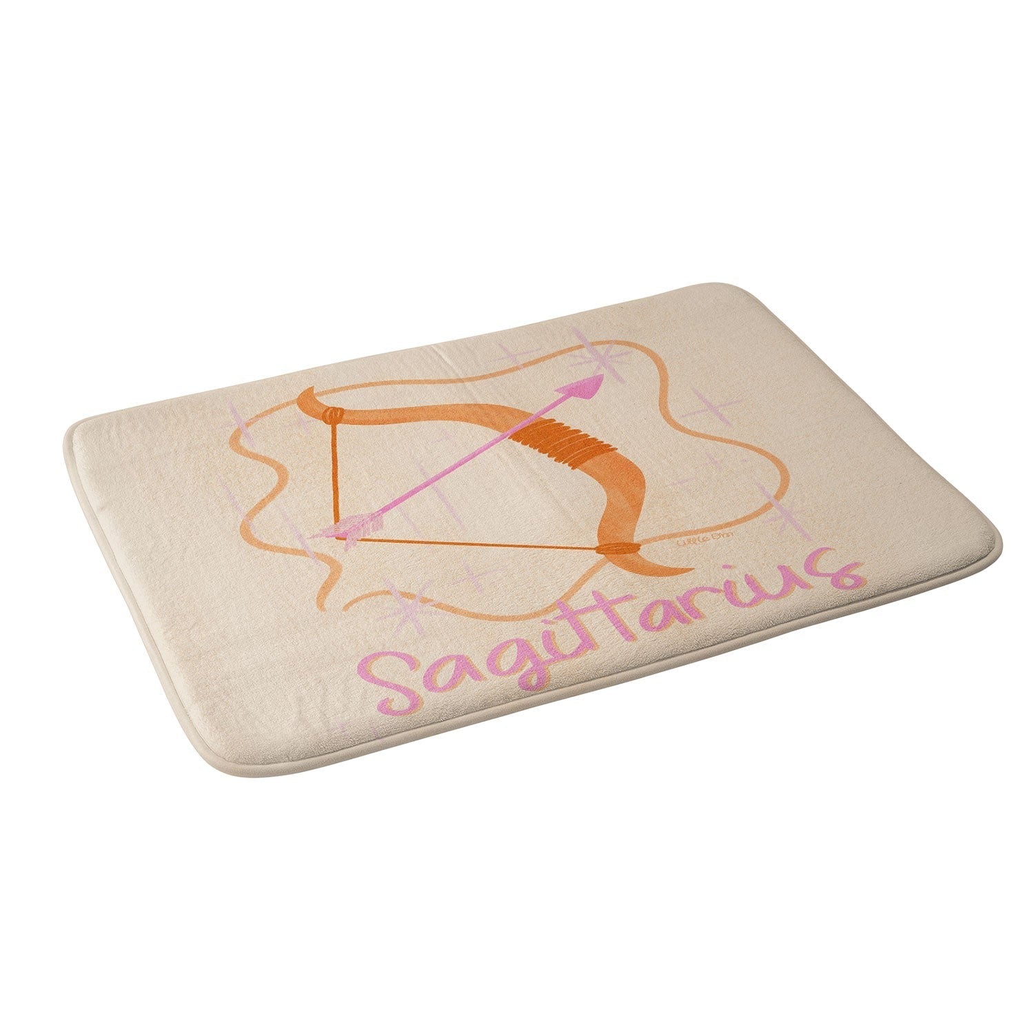 Little Om Zodiac Sign Sagittarius Memory Foam Bath Mat